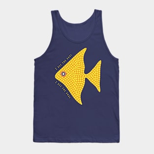 Yellow mosaic angelfish fish Tank Top